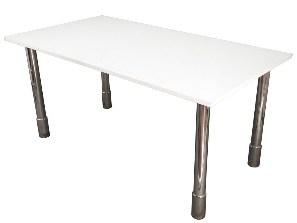 Emmental | White wooden rectangular table, 160 x 80cm